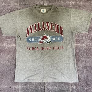 Men's Vintage 90's Team Champ Colorado Avalanche Heather Gray T Shirt Tee Sz L